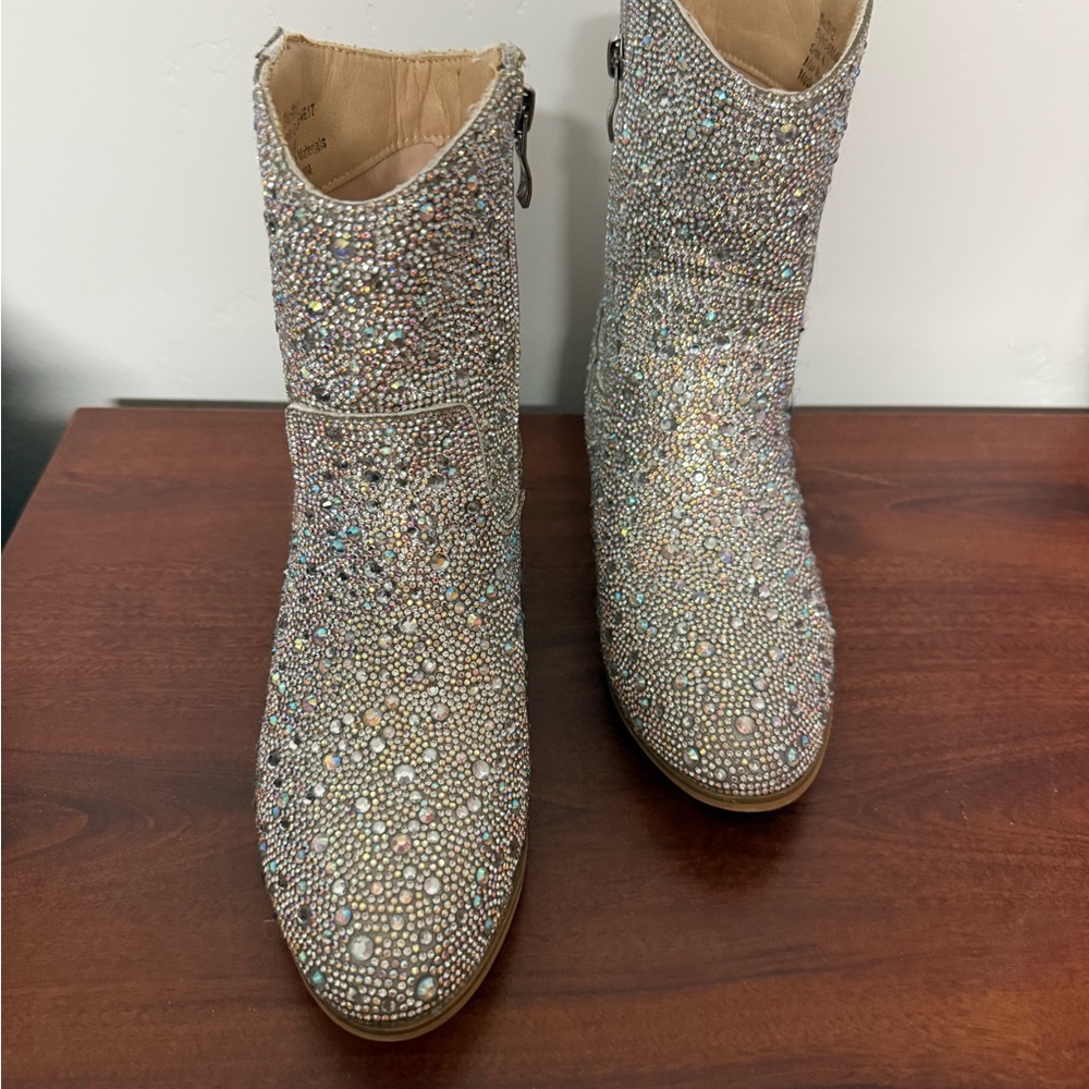 Sparkling Rhinestone Ankle Boots